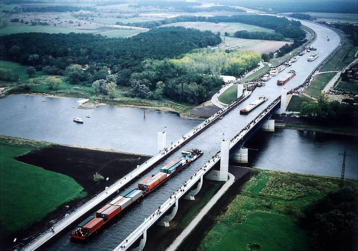 Магдебургский Водный мост сверху