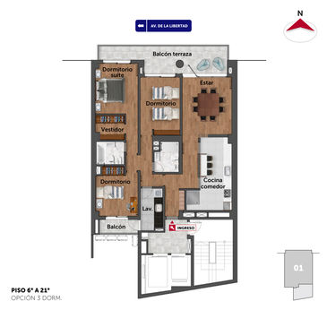 departamento 2-3 dormitorios en venta en Rosario