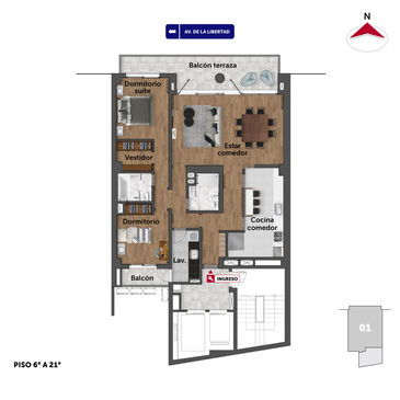 departamento 2-3 dormitorios en venta en Rosario