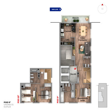 departamento 2-3 dormitorios en venta en Rosario